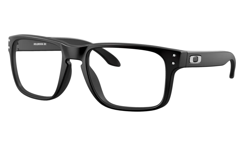 Czarne oprawki korekcyjne Oakley Holbrook RX na przezroczystym tle