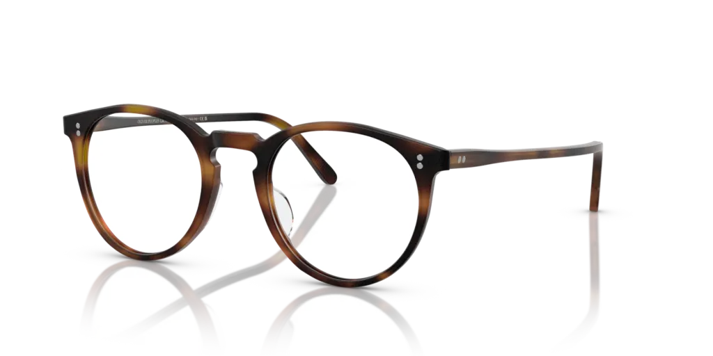 Okrągłe szylkretowe oprawki korekcyjne Oliver Peoples OV5183 na przezroczystym tle