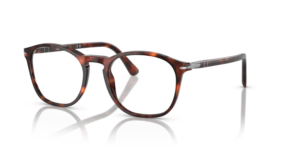 Szylkretowe oprawki korekcyjne Persol PO3007VM na przezroczystym tle