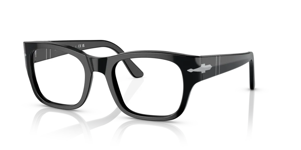 Czarne oprawki korekcyjne Persol PO3297V na przezroczystym tle