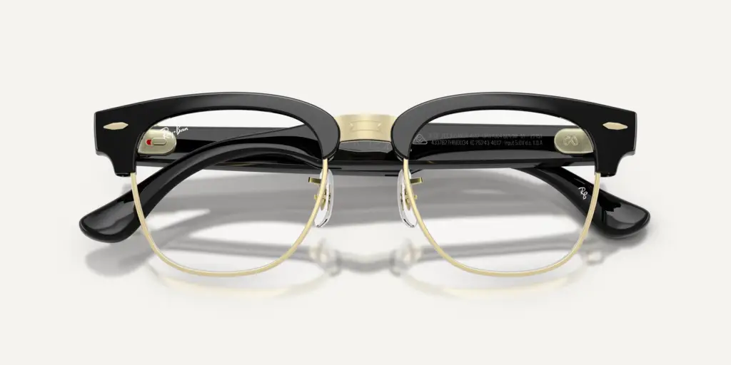 Okulary Ray-Ban Meta Clubmaster ze złotym dołem oprawki